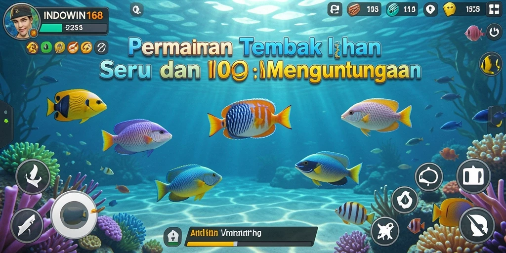 Gameplay mengasyikkan dari INDOWIN168 dengan aksi menembak ikan.