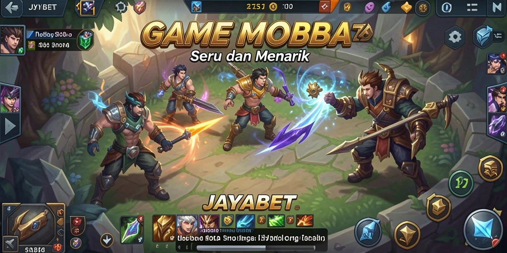Screenshot JAYABET menampilkan aksi seru dalam pertempuran MOBA.