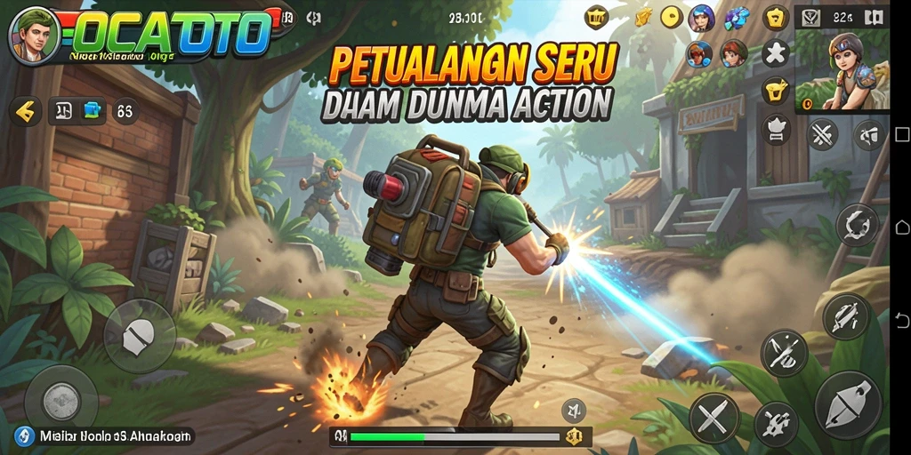 Tangkapan layar menunjukkan aksi seru dalam OCATOTO yang penuh tantangan.