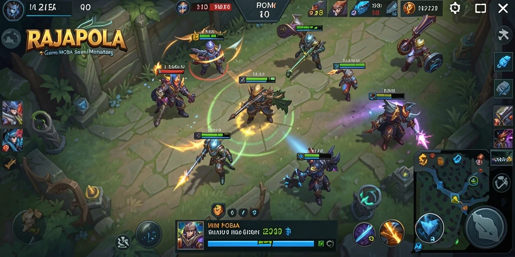 Tampilan gameplay menarik di arena MOBA RAJAPOLA.