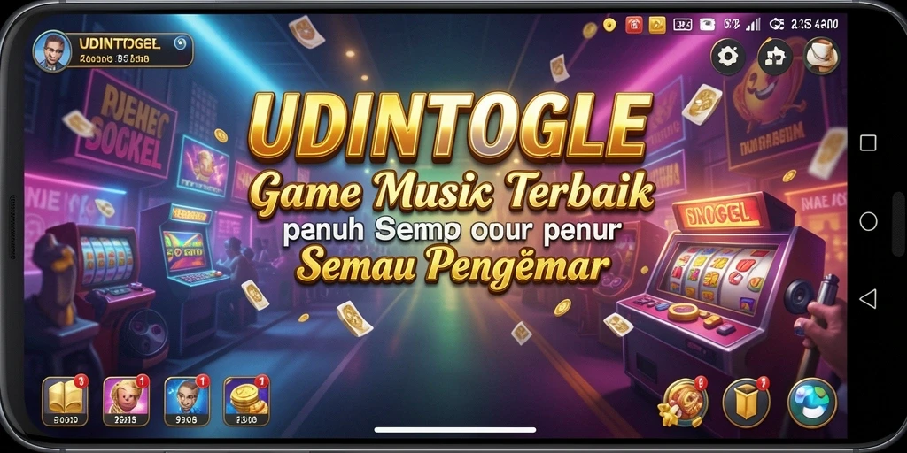 Tampilan gameplay aplikasi musik UDINTOGEL yang menarik dan interaktif.