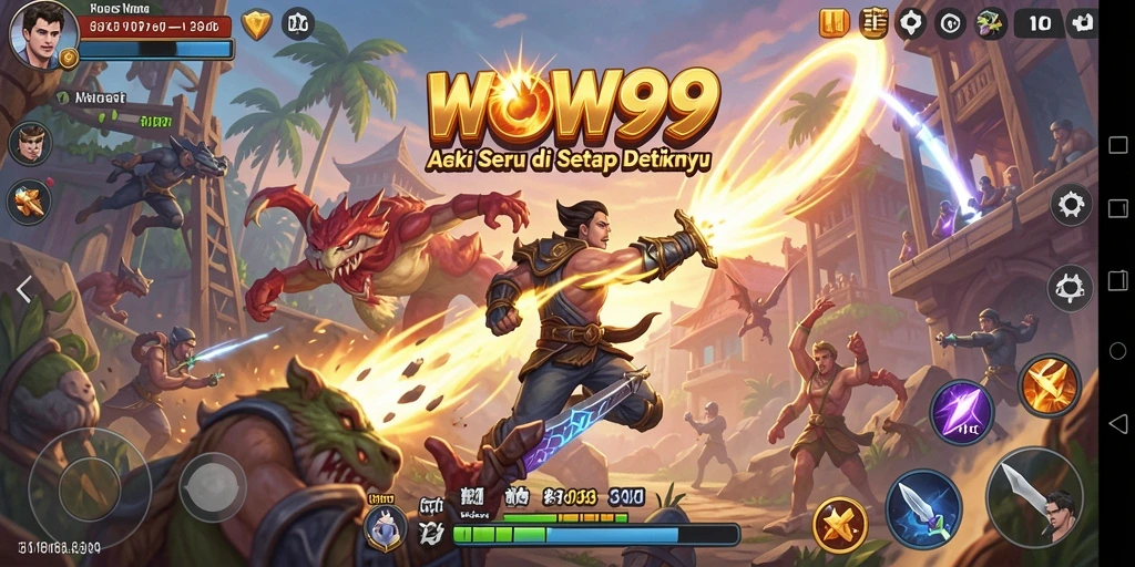 Screenshot permainan WOW99 menampilkan aksi mendebarkan dan grafis memukau.