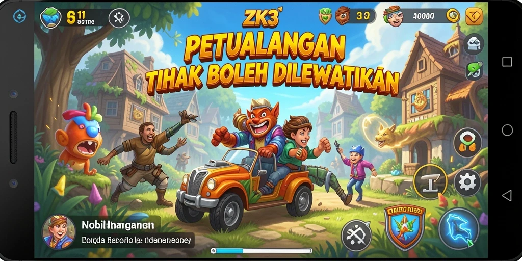 Screenshot gameplay ZK3 menampilkan aksi seru dalam dunia Arcade.